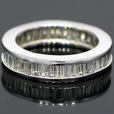 14K White Solid Gold Womens Diamond Eternity Ring Band 2.93 Ctw